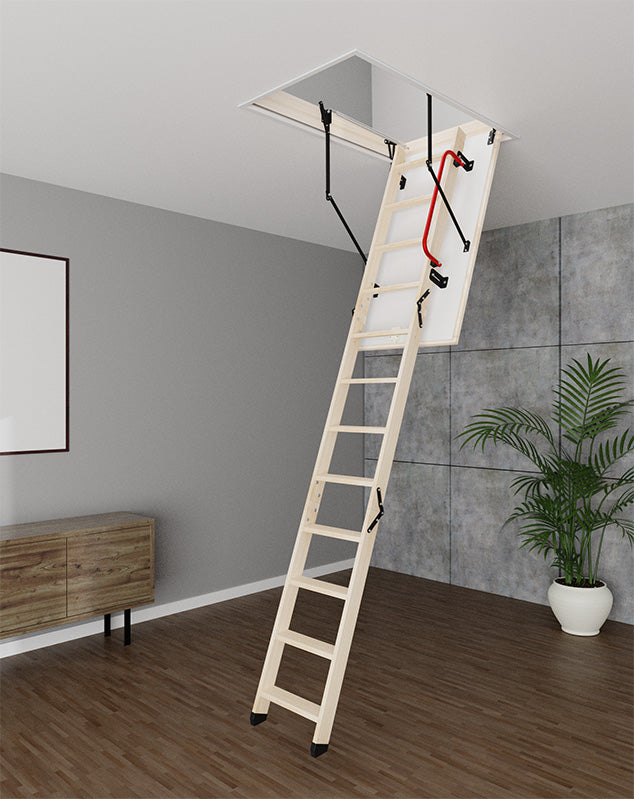 S-GLOB Escalera de madera para ático de 54" x 22.5" - Hasta 9.18 pies