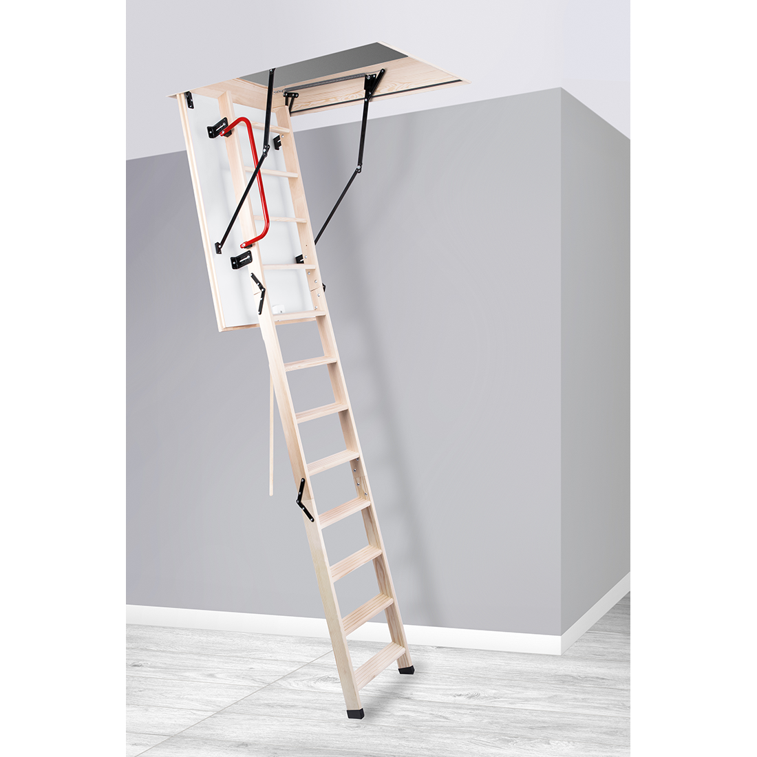 S-GLOB Escalera de madera para ático de 54" x 22.5" - Hasta 9.18 pies