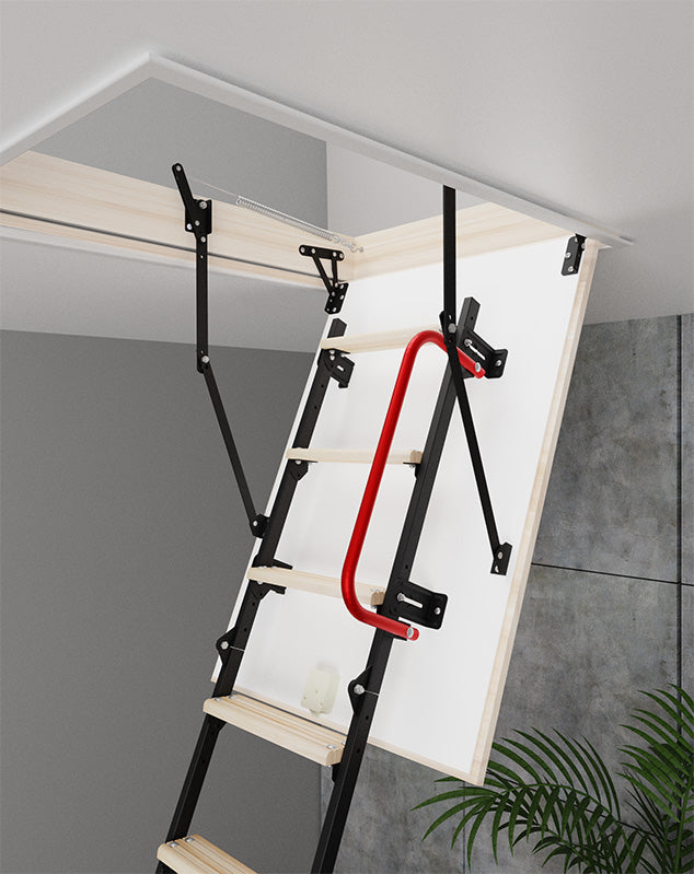UNI Metal-Wooden Attic Ladder 31.5" x 27.5"- Up to 8.5 feet