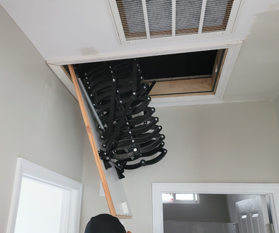 Folded Metal Scissor Attic Ladder