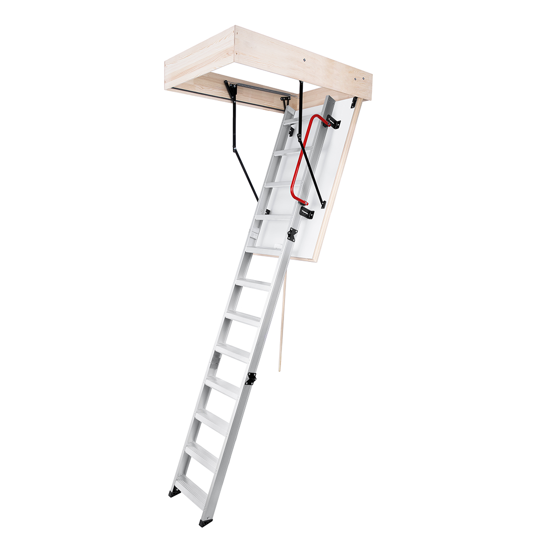 ALU Aluminum Insulated Folding Attic Ladder 8 ft - 9.18 ft (Rough Opening: 24.25" x 47.75") with 352-lb Load Capacity