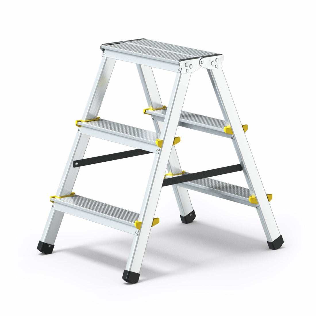 Escalera para taburete de aluminio CaroStep tipo IA de 3 peldaños - 330  lbs. Capacidad de carga