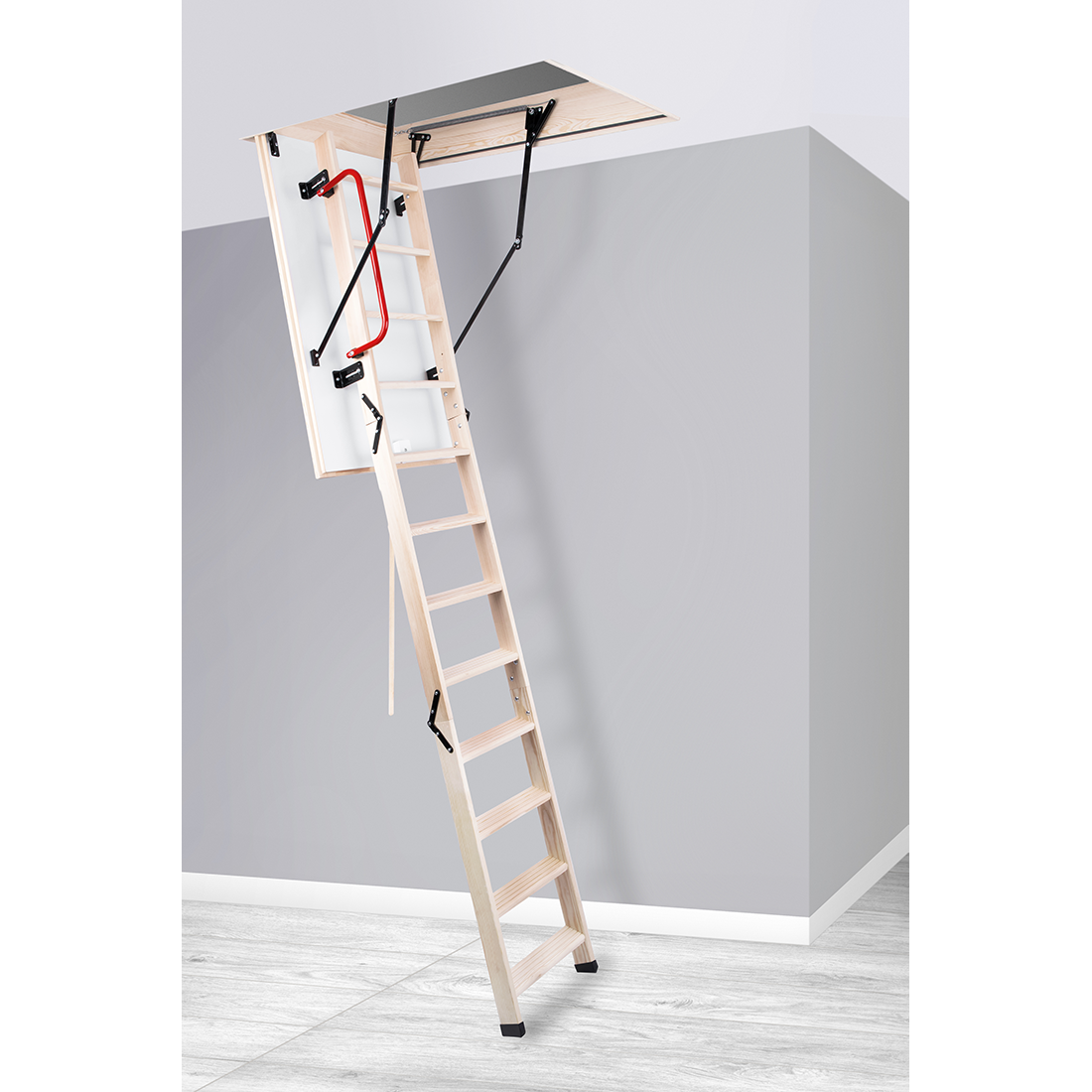 GLOB Wooden Attic Ladder 43" x 21.5" - Up to 9.18 feet