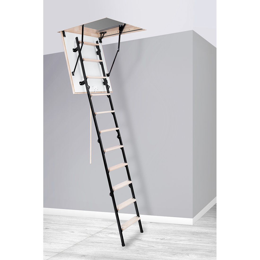 UNI Metal-Wooden Attic Ladder 31.5" x 23.5" - Up to 8.5 feet
