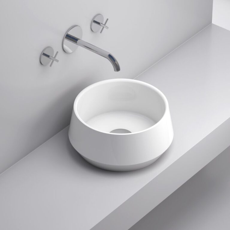 Bathroom sink Brena - 12.83 in. x 12.83 in. - glossy white