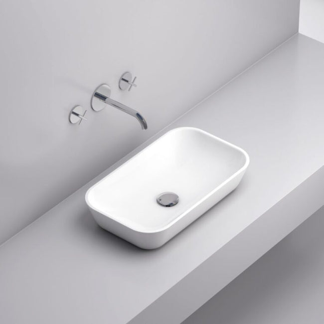 Bathroom sink Chuck - 23.62 in. x 23.62 in. - glossy white
