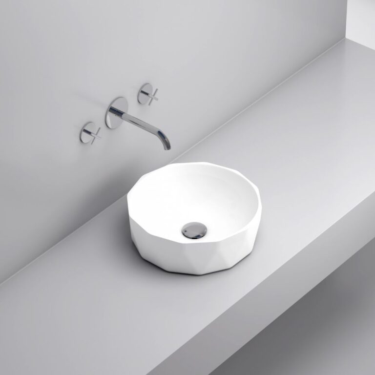 Bathroom sink Geo - 16.14 in. x 16.14 in. - glossy white