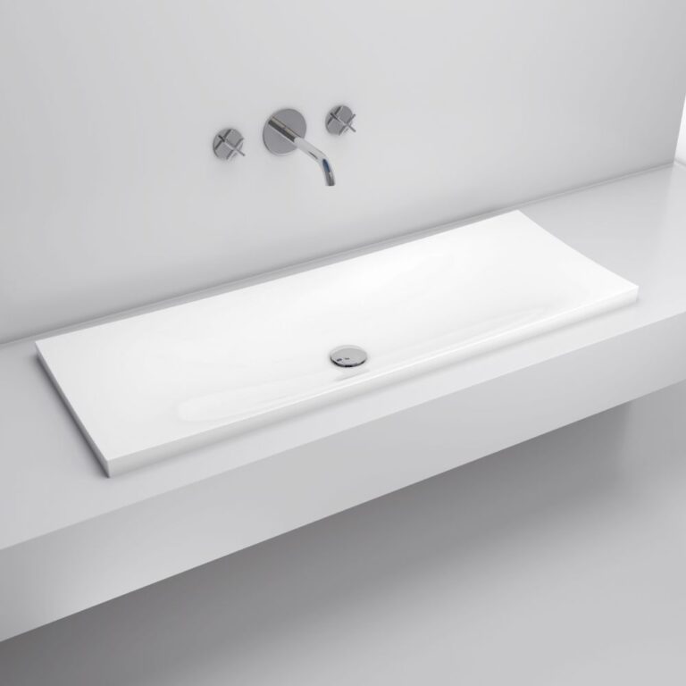 Lavabo para baño Jazz 1200 - 120cm x 45cm - blanco brillo