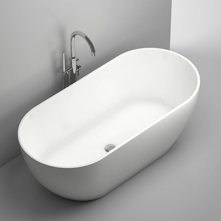 Marble White Matt Freestanding Bathtub