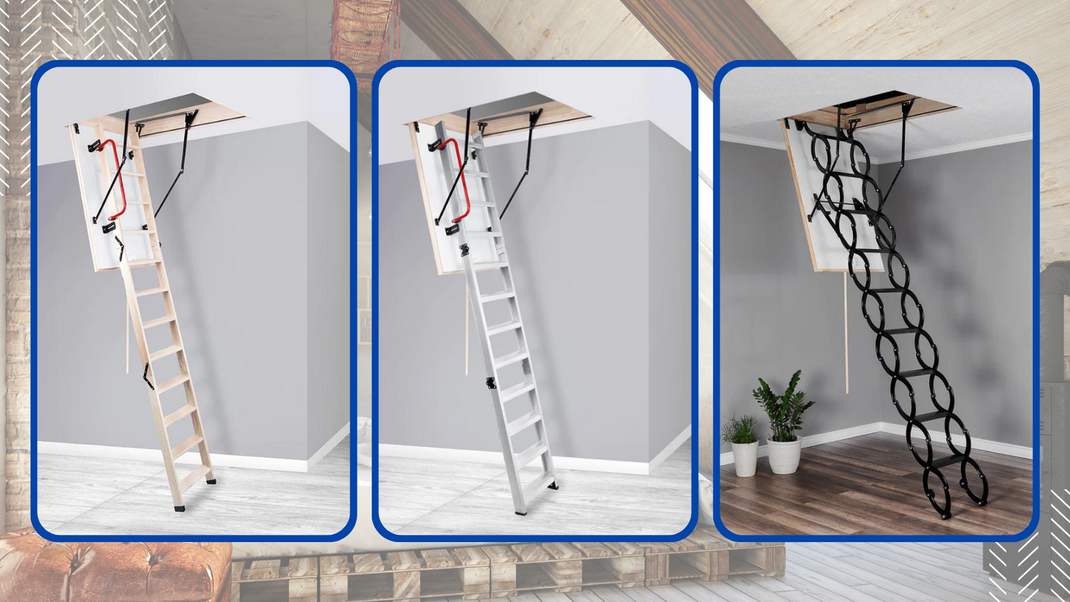 Compact top attic ladder