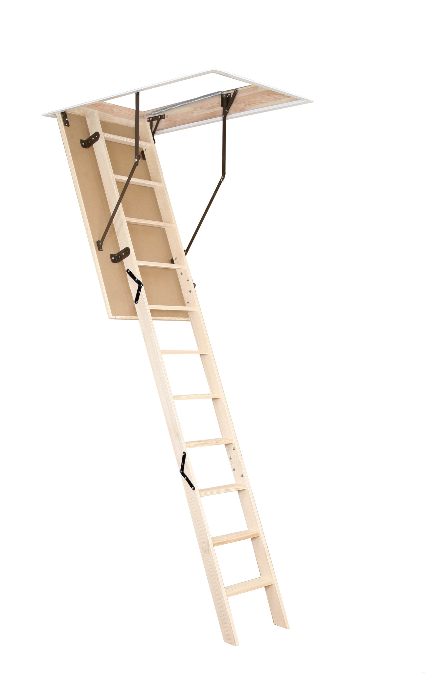 Easy Step Wooden Attic Ladder 8 ft - 9.18 ft (Rough Opening: 25" x 47") with 330-lb Load Capacity