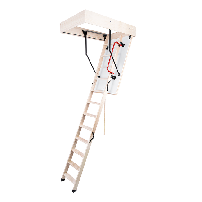 S-GLOB Escalera de madera para ático de 54" x 22.5" - Hasta 9.18 pies