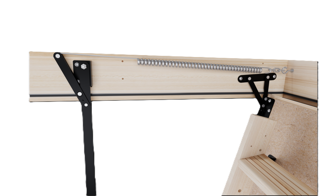 Easy Step Wooden Attic Ladder 8 ft - 9.18 ft (Rough Opening: 25" x 47") with 330-lb Load Capacity