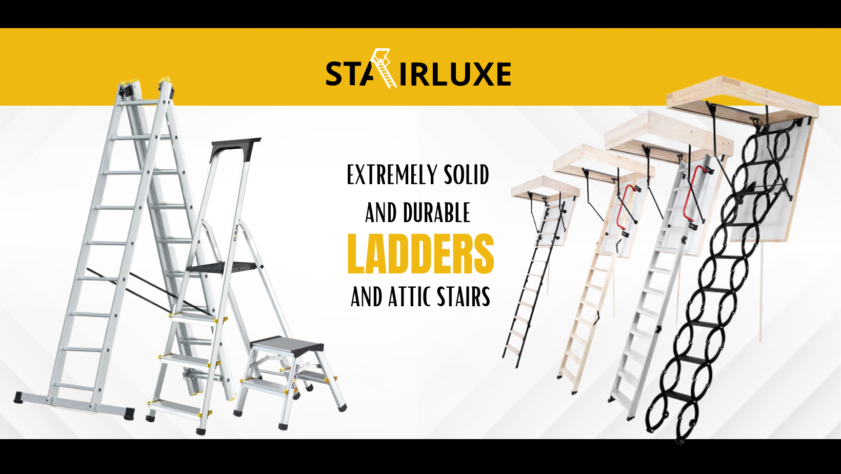 Load video: See our New Line of Stairluxe Step Ladders