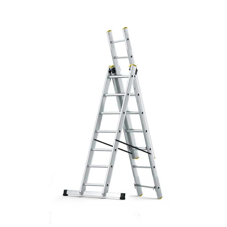 16.5 ft. Reach Flexi Pro Type IA Escalera combinada de aluminio de 3 secciones - 330 lbs. Capacidad de carga