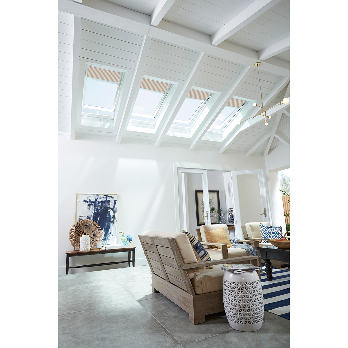 Electric Deck-Mount Skylight with Laminated Low-E3 Glass - 21 in. x 54-7/16 in. - VSE C08