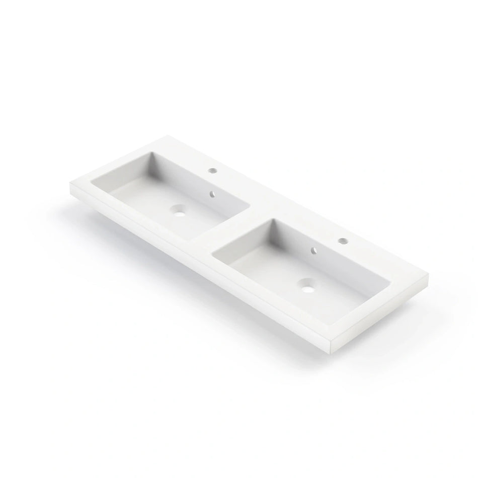 Bathroom sink Quadra 1200D - 47.24 in. x 18.11 in. - glossy white