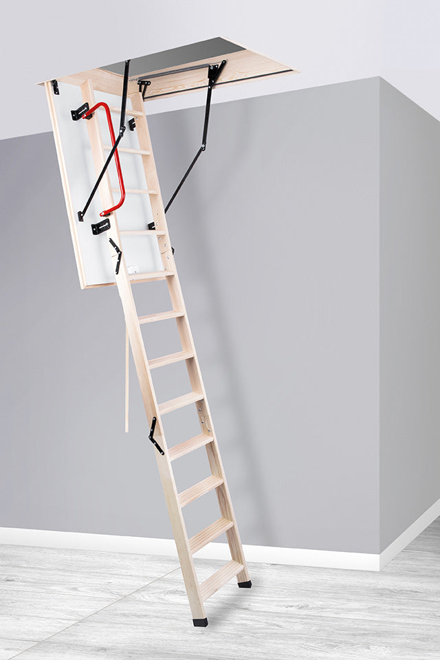Komfort - Wooden Basic Insulated Attic Ladder - 47 in. x 23.5 in. - Up to 9.18 feet
