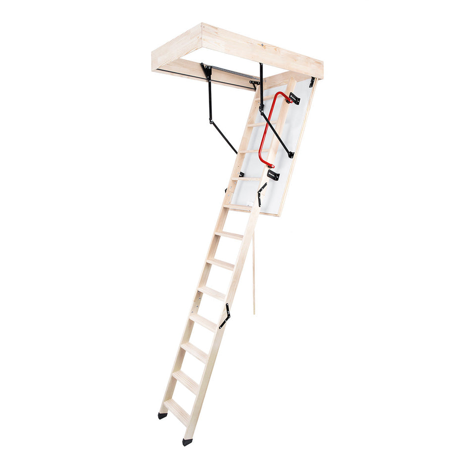 Termo PS - Escalera de ático aislada básica de madera - 55 pulg. x 21.5 pulg. - Hasta 9.18 pies